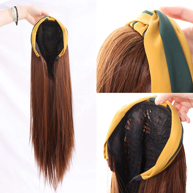 Длинный прямой черный парик TALANG синтетические парики средней длины для волос