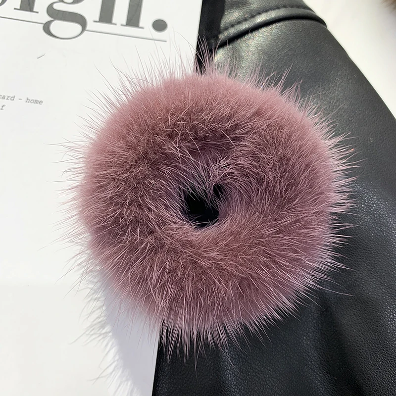 Роскошная повязка для волос из натурального меха норки держатель пушистая