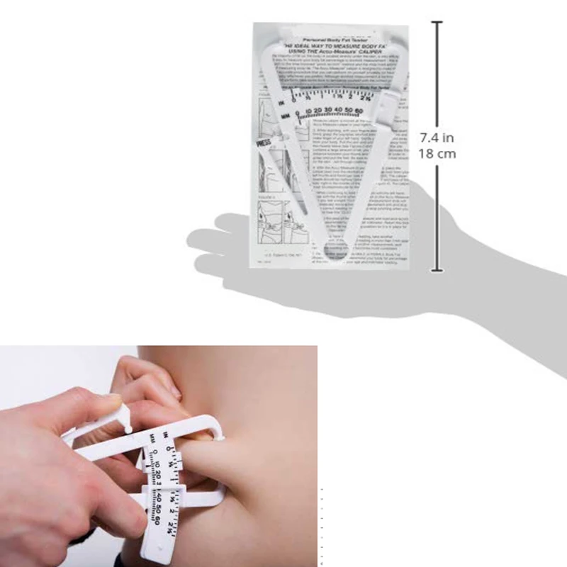 1pcs body caliper 2 шт./компл. комбинации Фитнес Вес потери мышц тела штангенциркуль для замера жировых отложений+ массы тела измерительная лента тестер массы тела лента - Цвет: 1pcs body caliper