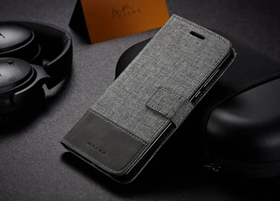 Gray Джинсовый разноцветный кожаный чехол-книжка для Motorola Moto G7 G5 G5S G4 G6 Plus G7 POWER Wallet Cover для MOTO X4 Z3 Play ONE M Capa - Цвет: Gray