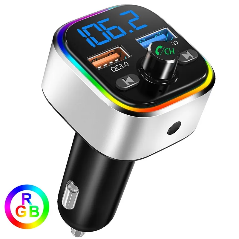 T32 RGB автомобильный fm-передатчик Bluetooth 5 0 Handsfree беспроводной MP3 радио адаптер плеер