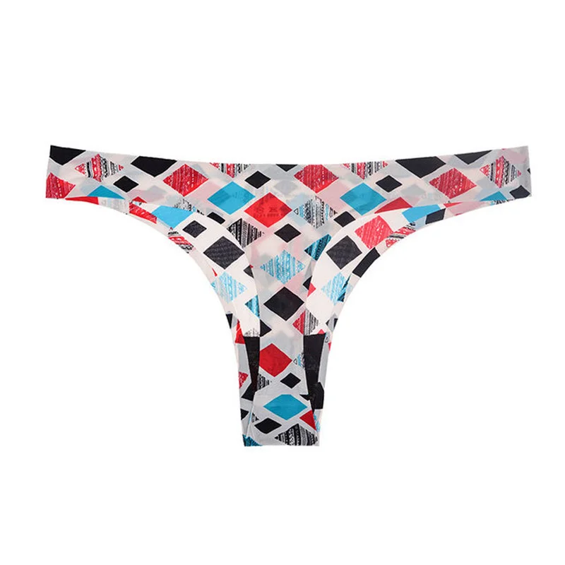 

Women's Underwear Sexy Thong Soft Breathable Ice Silk Leopard Panties Women Seamless T-Back Low-Rise Lingerie G-String