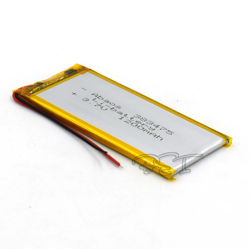 

5Pcs 3.7V Rechargeable 1200mAH 383475 Li-Polymer lithium ion Li-ion Battery for Toy GPS mp3 mp4 Speaker Reader Recorder Camera