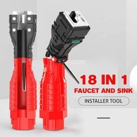 foldable flume wrench 18 in 1 water pipe repair wrench anti slip sink sleeve plumbing bathroom faucet installation tool