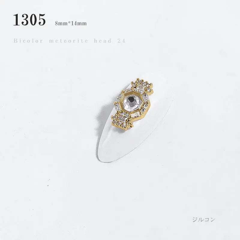 1305 FlorVida Ретро 3d-украшения для ногтей с Стразы из горного хрусталя шпильки драгоценные камни серебристый металлический кулон цепи для маникюрного салона - Цвет: 1305