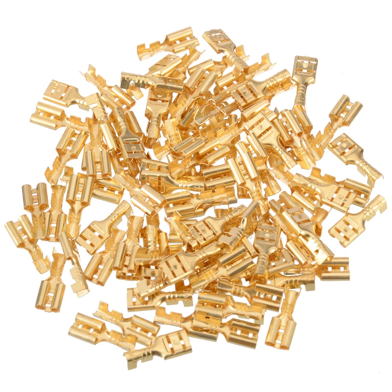 Латунные обжимные клеммы 100 шт. толщина 0 5 мм гнездовые разъемы 4 8 + изоляционных