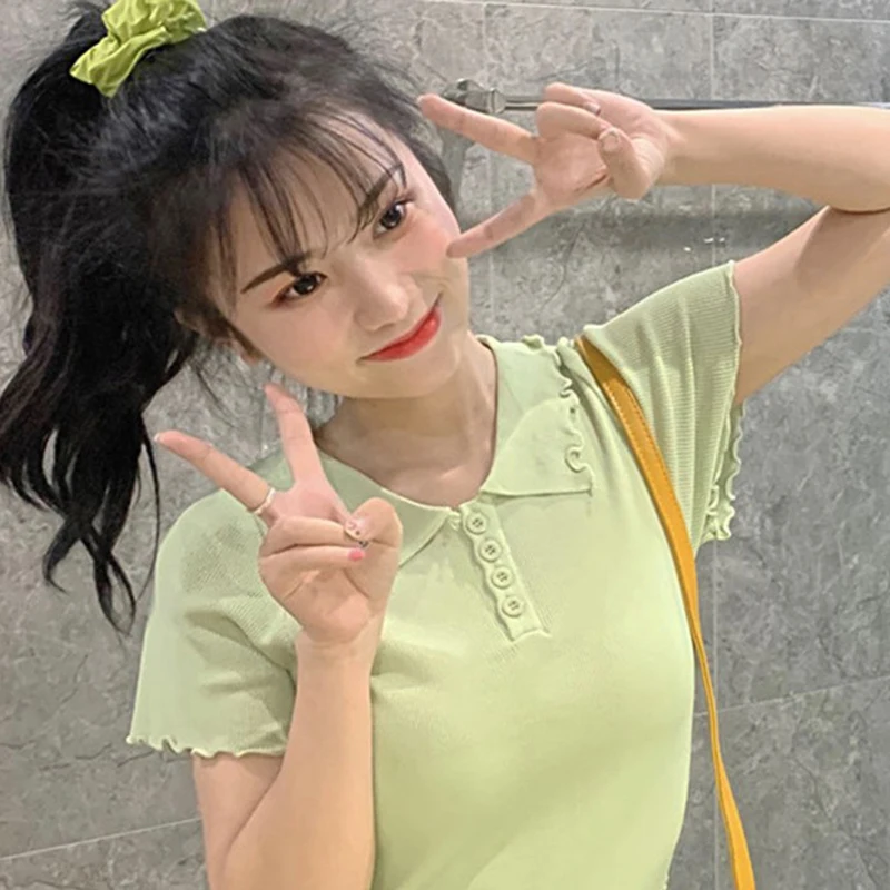 2020 тонкая трикотажная футболка с коротким рукавом Женские топы и блузки