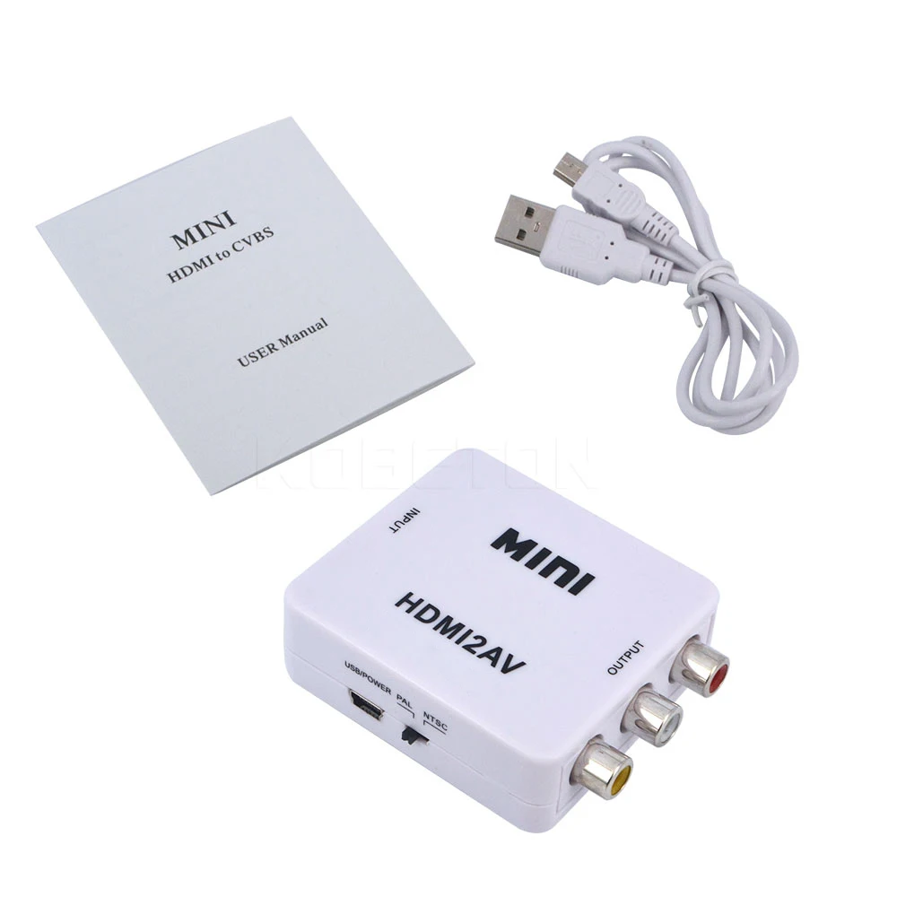 Горячая Распродажа HDMI к RCA AV/CVBS адаптер HD 1080P Mini HDMI2AV видеопреобразователь для PS3 VCR