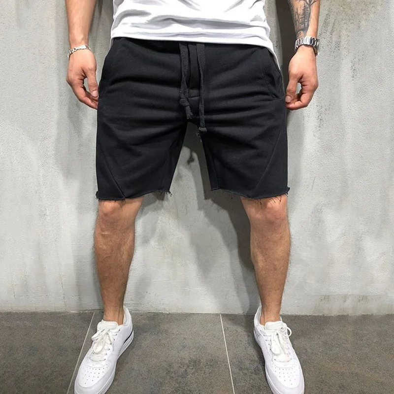 

2022 Hip Hop Beach Shorts Mens Home Gym Crossfit Shorts Wild Style Solid Color Ripped Athletic Short Pants Jogger Workout Shorts