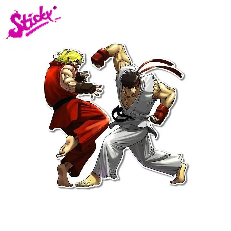 

STICKY Arcade Fighter Ken Masters Ryu Bumper Game Anime Car Sticker Decal Decor Laptop Trunk Cover Scratches Waterproof