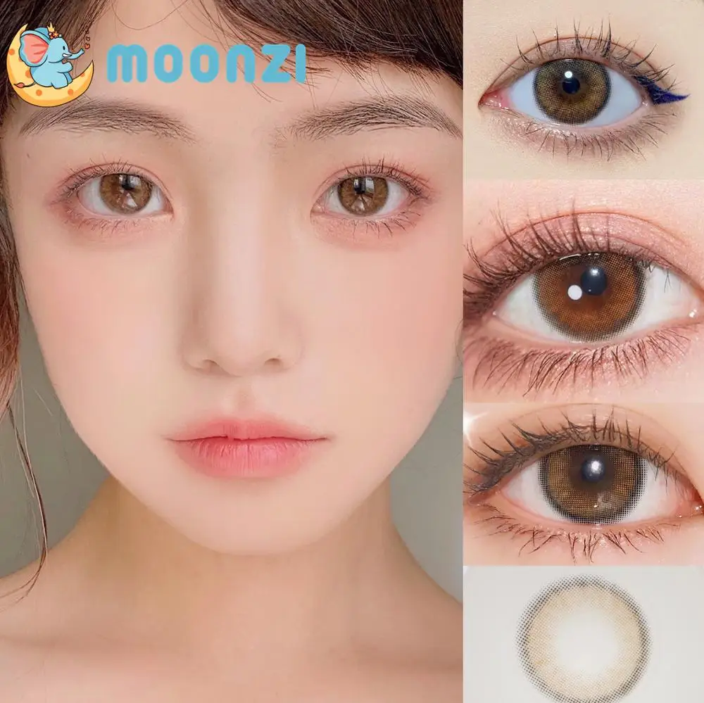 moonzi mint brown contact lens small beautiful pupil colored contact lenses for eyes yearly natural degree myopia prescription free global shipping