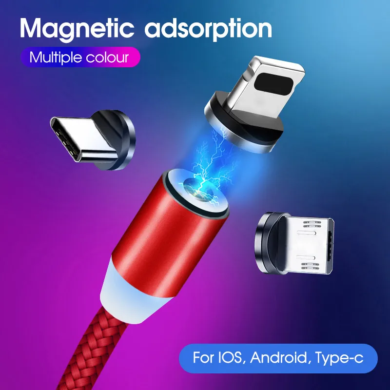 Кабель Micro USB Type C магнитный кабель для мобильного телефона iOS iPhone Xiaomi Android