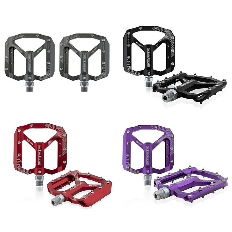 

1 пара Road горный велосипед, нескользящая подошва, плоская подошва, педали MTB велосипед Велоспорт Алюминий сплав 3 герметичные подшипники пед...