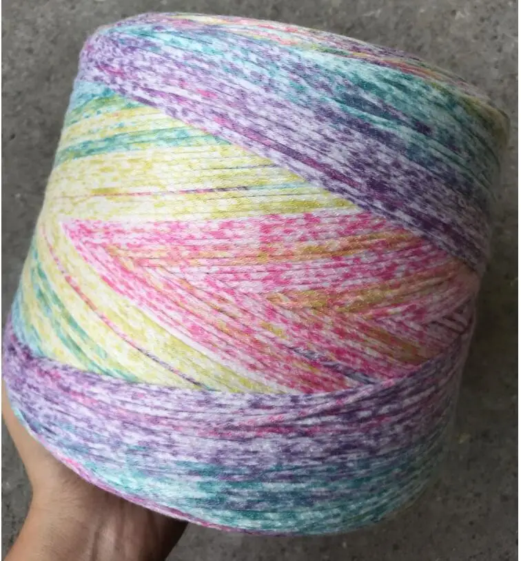 500 г/лот Радужная космическая красящая пряжа для вязания лента крючком акриловая