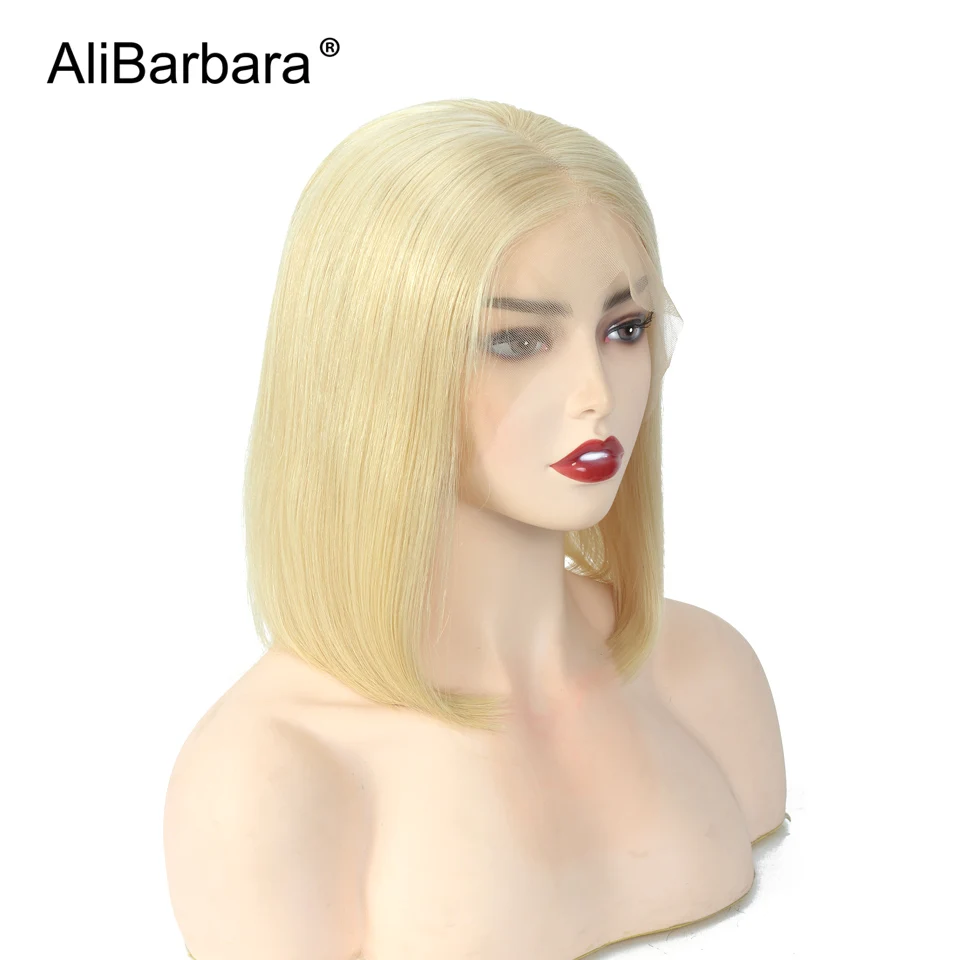Brazilian Straight 613 Bob Lace Front Wig 150% Density Blonde Remy 13x4 Short Human Hair Wigs | Шиньоны и парики