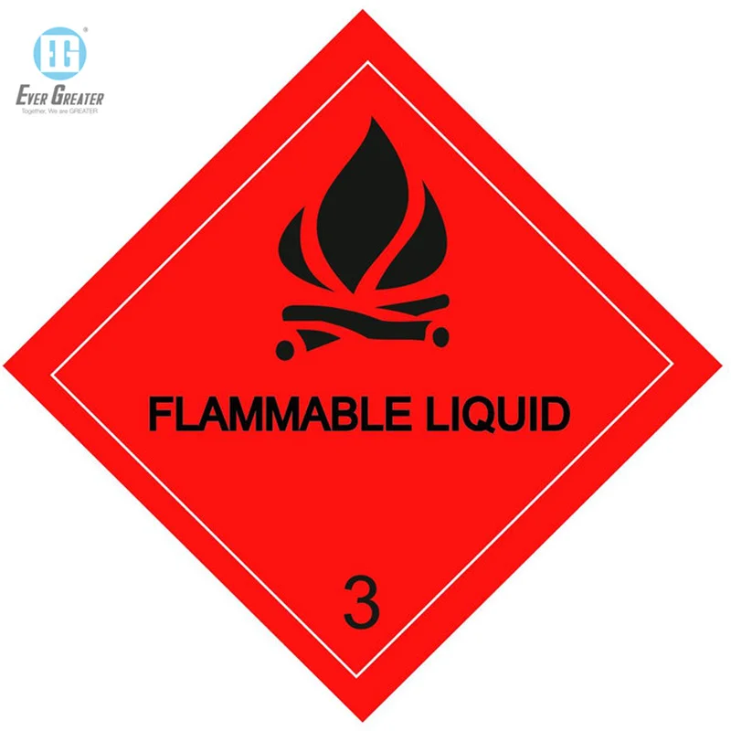 

Custom Sticker Waterproof PVC Flammable Liquid Warning Label Sticker Self Adhesive Popular Removable Software Car Sticker