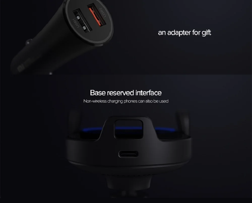 Xiaomi Mi беспроводное автомобильное зарядное устройство для телефона с интеллектуальным инфракрасным датчиком 20 Вт Высокая мощность флэш-зарядка Автомобильный держатель для телефона