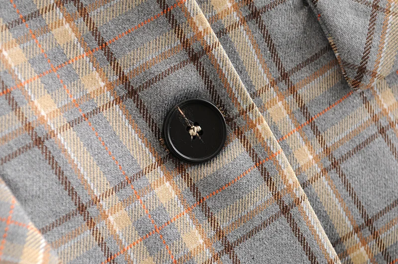 Пиджак женский в клетку элегантный костюм с блейзером винтажный повседневный