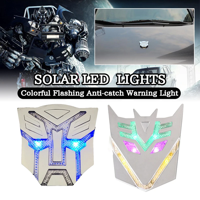 

Car Transformers Solar LED Warning Light Decorative Lights Colorful Ribbon Flashing Anti-catch Atmosphere Light Decorative Light