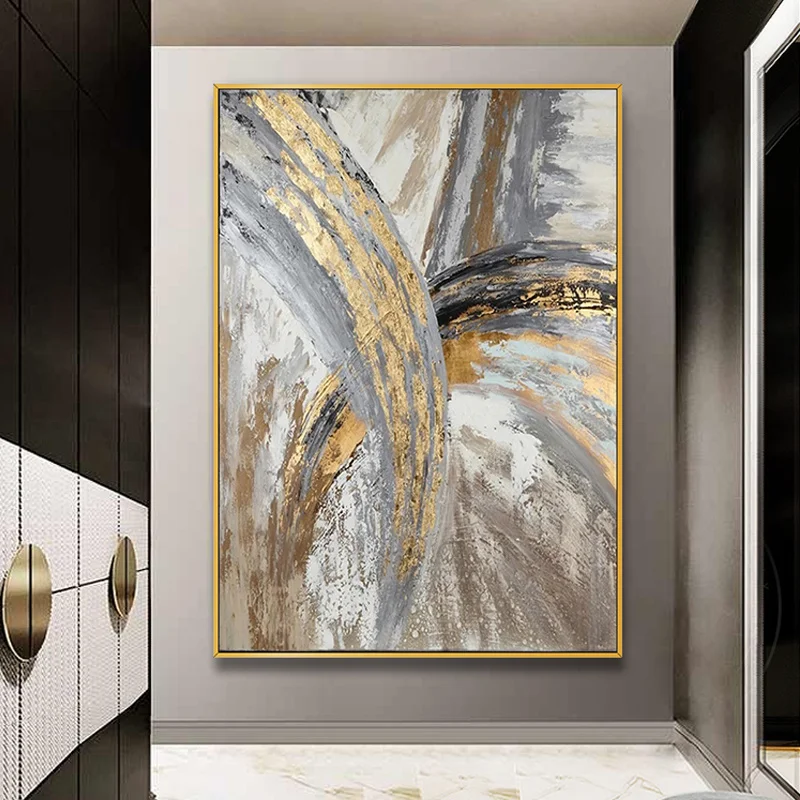 

Spray Color Abstract Gray Yellow Black Texture Marble Landscape Canvas Painting Wall Picture Print Poster Living Room Decoration
