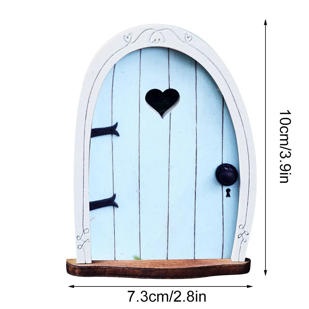 

Mini Arch Hand Made Cute Pink Fairy Door Mouse Hole, Miniature Wooden Door With Bunting And Personalised Sign Post Garden Decor