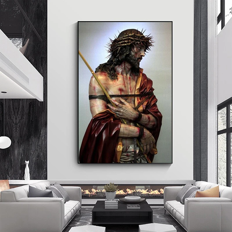 

Abstract Figure Jesus Canvas Paintings Wall Art Posters and Prints Portrait of Jesus Wall Pictures for Living Room Home Decor