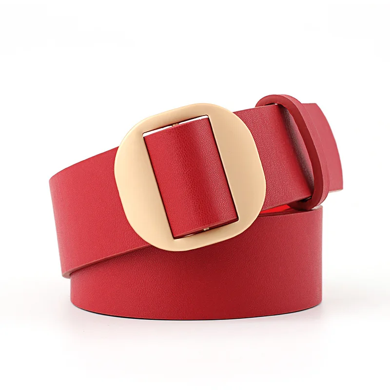

105X3.8Cm Female Round Buckle Without Hole Wide Leather Belt For Jeans 2019 Wild Leather Belt Buckles Ceinture For Women