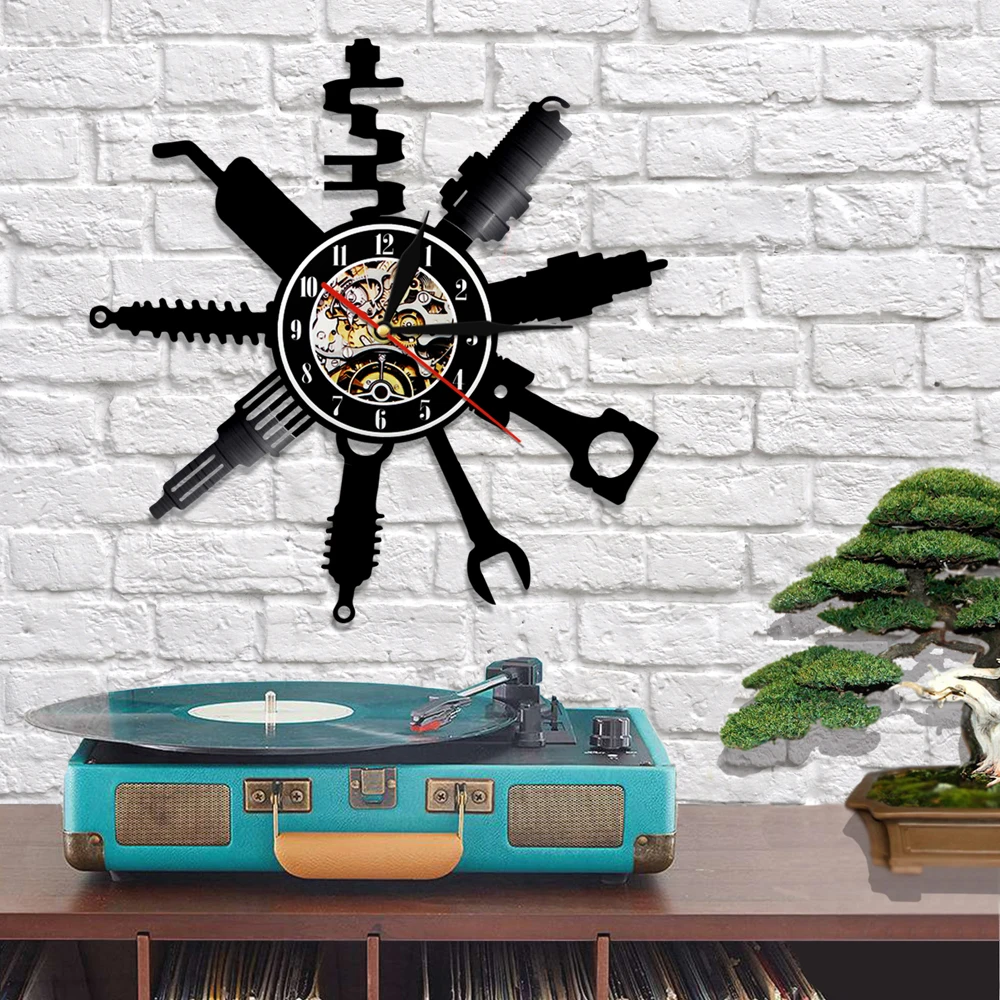 Автомобильные инструменты виниловые настенные часы винтажные 3D ручной работы