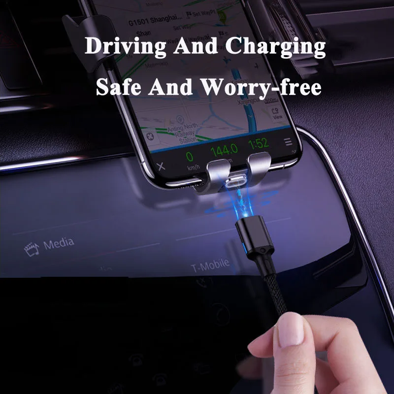 Магнитный кабель Micro USB-C со светодиодным индикатором для зарядки и передачи