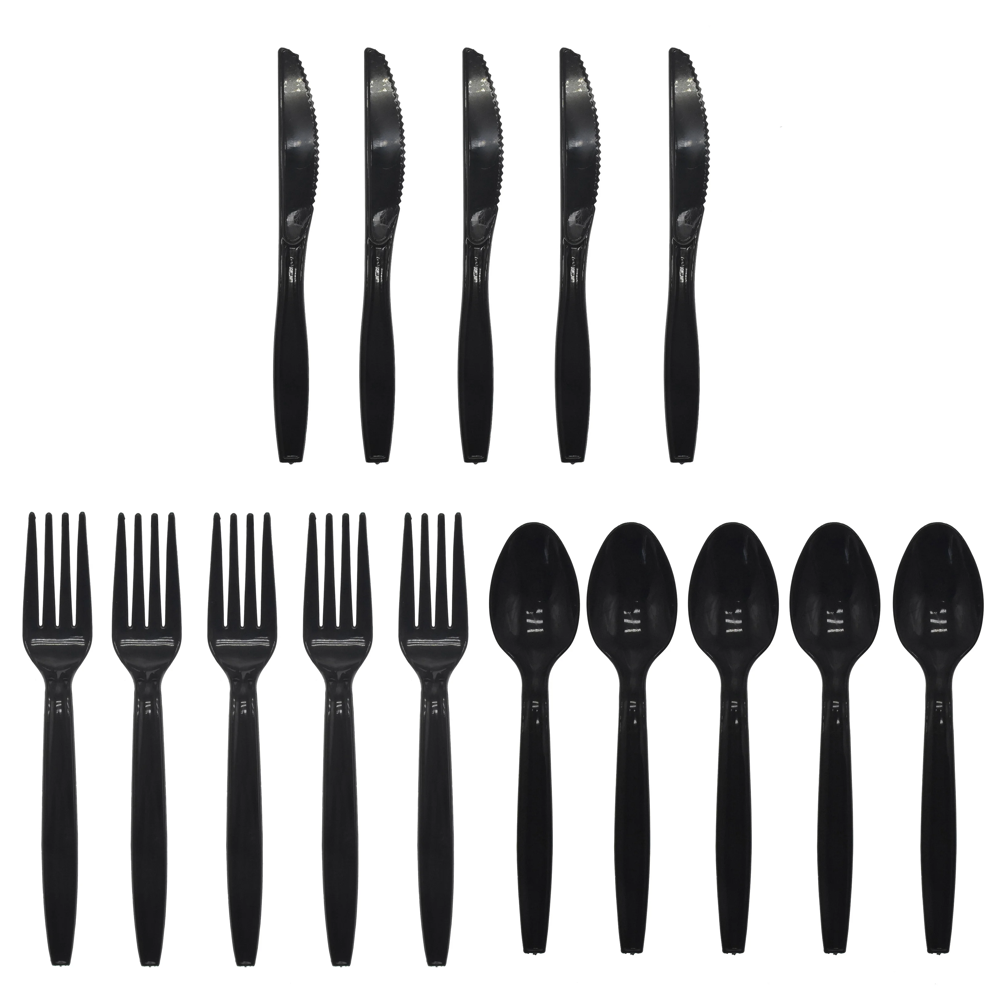 Набор одноразовой столовой посуды из черного золота салфеток чашек ножей ложек