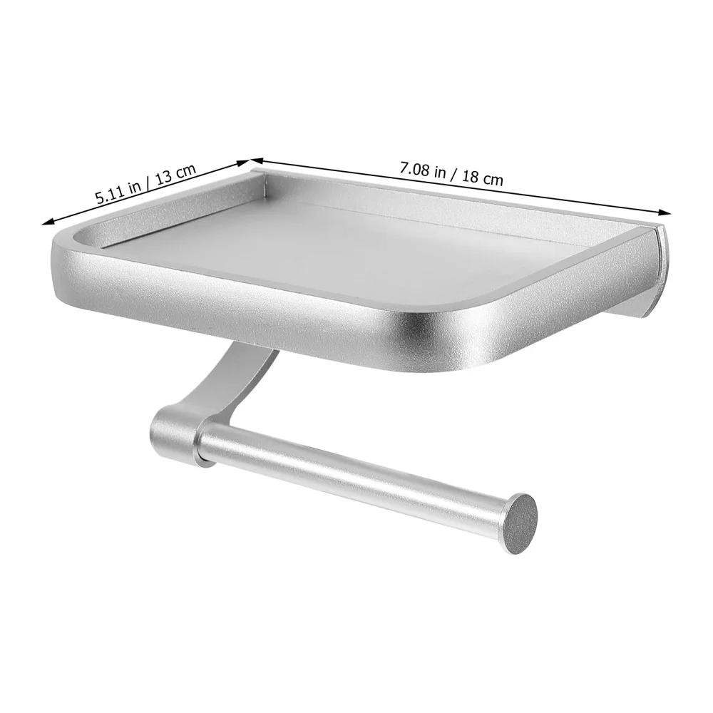 

Self Adhesive Tissue Roll Holder Durable Holder with Phone Shelf