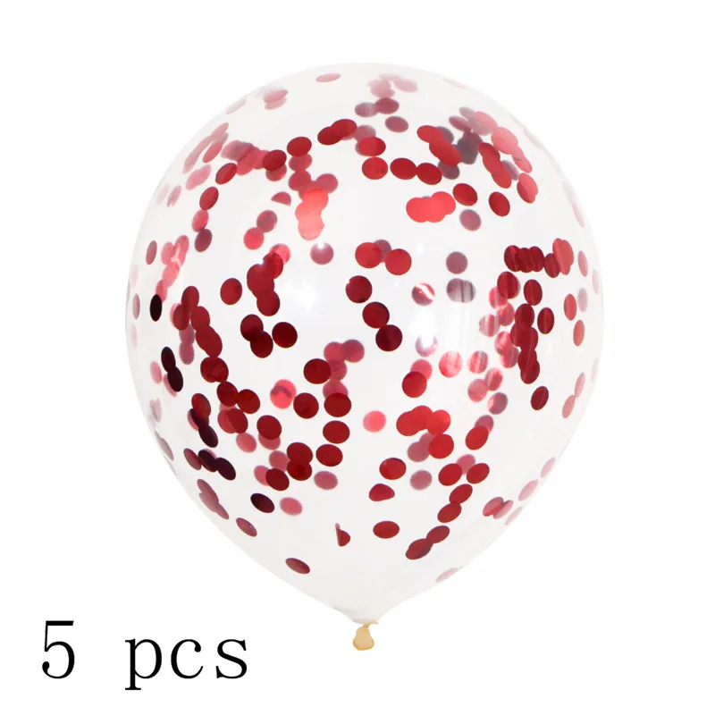 5pcs red confetti 1 шт., 7 трубок, подставка для воздушных шаров, держатель воздушных шаров для шаров, 100 точек, клеевые шары в горошек, поддержка шаров, Свадебная вечеринка, Рождество, год - Цвет: 5pcs red confetti