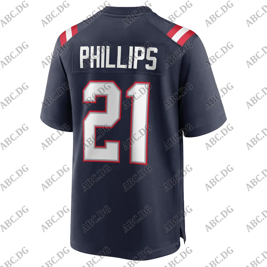 

Customized Stitch American Football Jersey Men Women Kid Youth New England Adrian Phillips Navy Game Jersey
