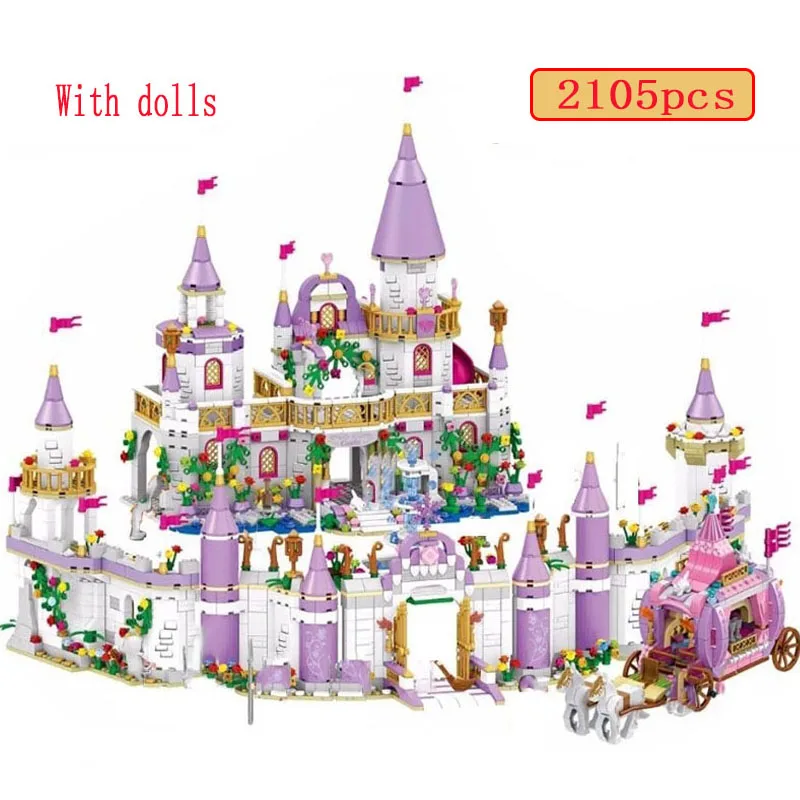 

Building Blocks Friends New Elsa Anna Belle Ariel Moana Cinderella Ice Castle Bricks Princess Girl Christmas Toys