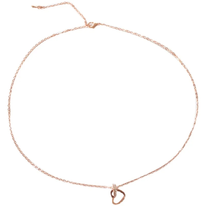 

Bilandi Fashion Jewelry Heart Pendant Necklace 2021 New Design Rose Goden Thin Chain Necklace For Girl Lady Gifts
