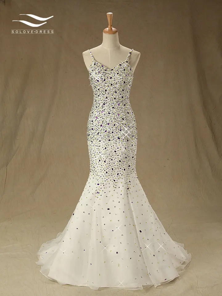 

Solovedress платье без рукавов из крепа с бусинами платье для выпускного со стразами вечернее платье русалка формальное платье vestido de festa longo (SL-P67)