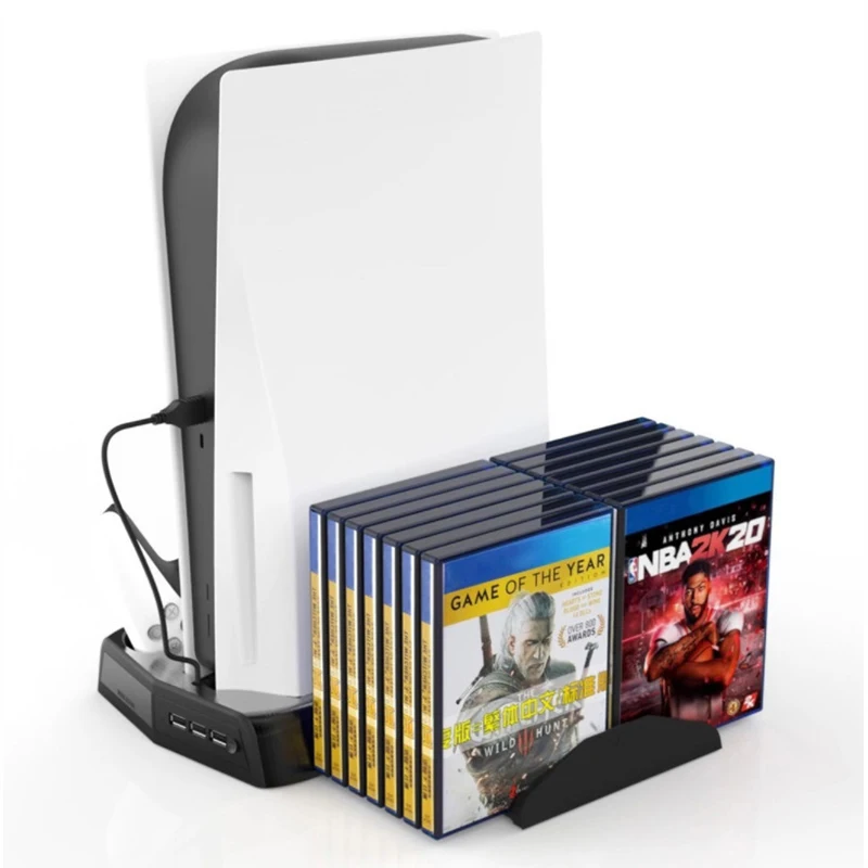 

PS5 Charging Station Stand Cooling Holder Earphone Storage Bracket Gamepad Charger Base For Playstation 5 Controller Accessories