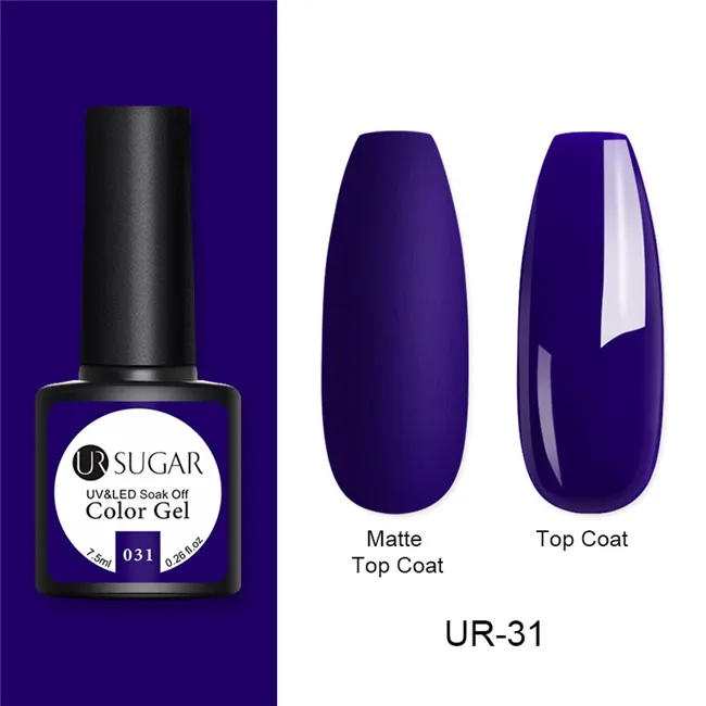 Ur Sugar 7,5 мл термальный Гель-лак матовый температурный меняющий цвет замачиваемый УФ-гель маникюрный лак для дизайна ногтей эмалевое покрытие - Цвет: matte31