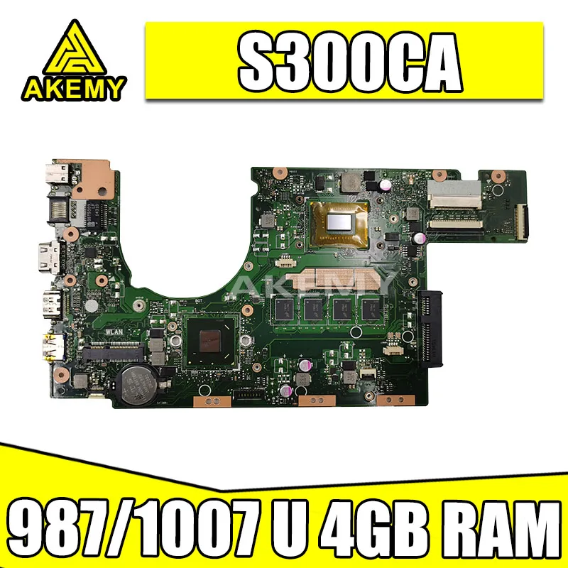 Новая материнская плата S300CA для For Asus S300C VivoBook ноутбука 987/1007U REV2.1 4G RAM  Компьютеры
