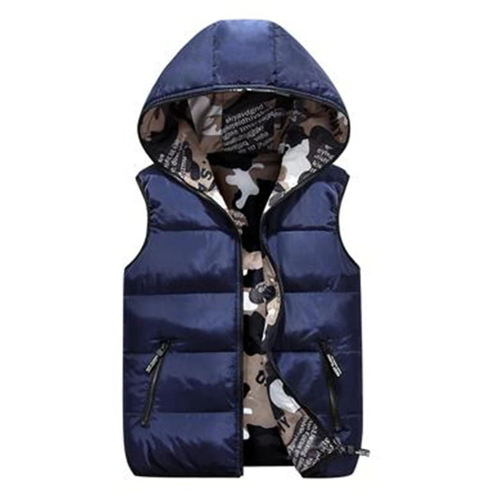Mens Jackets Sleeveless Vests Winter Male Double-Wear Cotton-Padded Hooded Coats Autumn Thick Warm Waistcoats Clothing vest