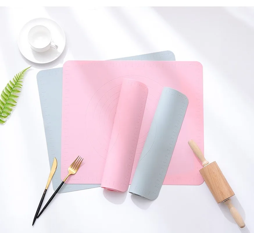 

Multifunctional rolling mat kitchen non-slip non-stick baking large scale and dough pad pure color silicone kneading pad