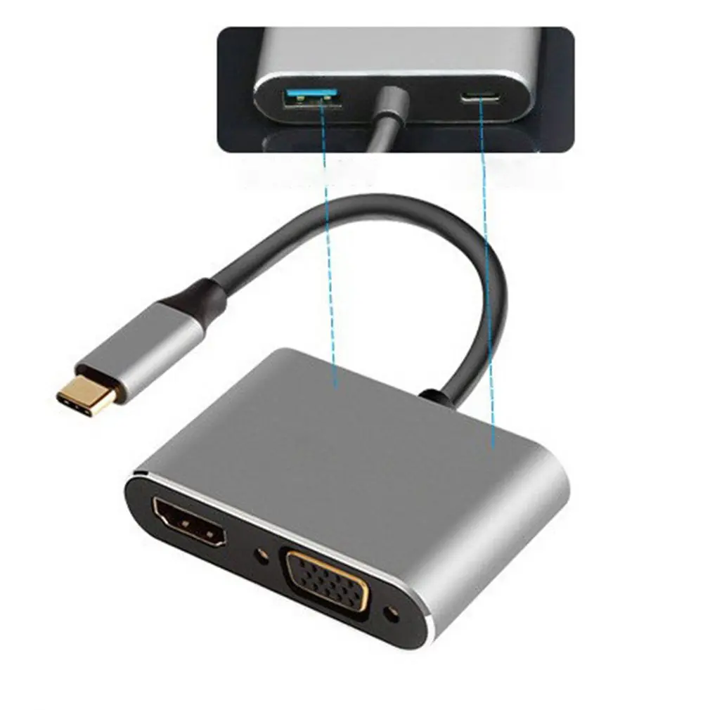 Type-C to HDMI-compatible 4K VGA USB C 3.0 Hub Adapter for MacBook Nintendo Samsung S9 Dex Huawei P20 xioami 10 TV
Type-C to HDMI-compatible 4K VGA USB C 3.0 Hub Adapter for MacBook Nintendo Samsung S9 Dex Huawei P20 xioami 10 TV