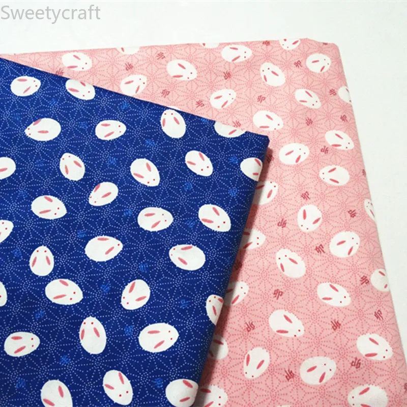 

160cmX10 Meter Cartoon Bunny Rabbit Printed 100% cotton fabrics for DIY Sewing textile tecido tissue patchwork bedding quilting