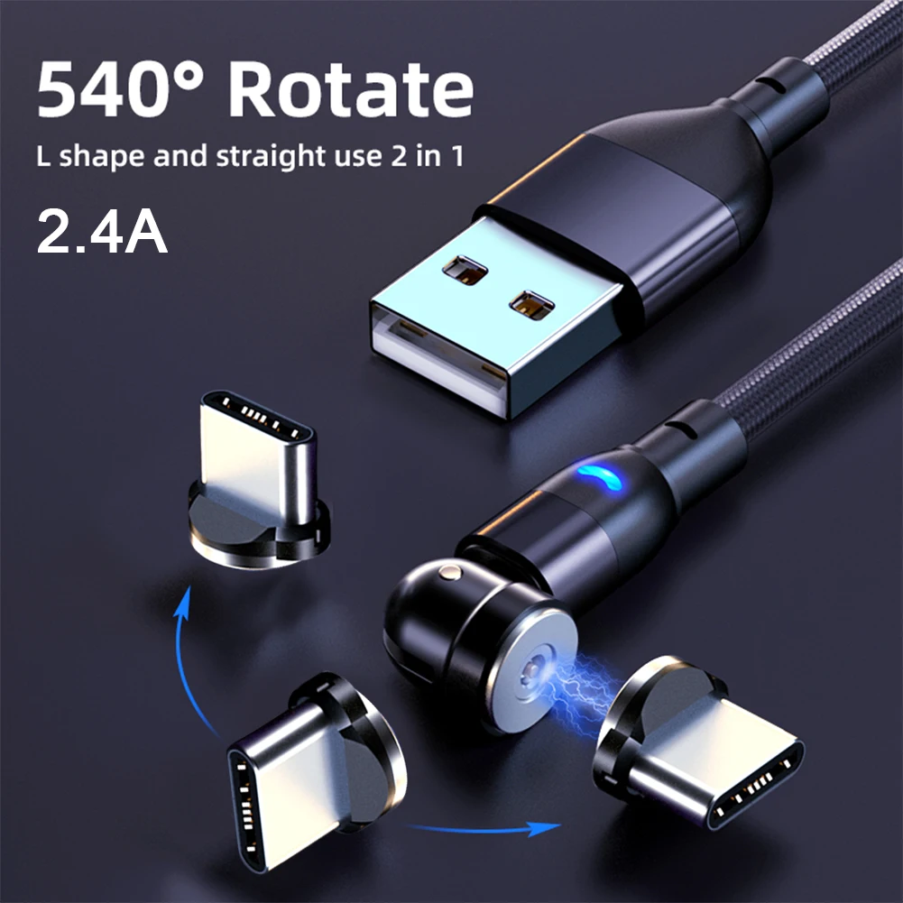 Магнитный кабель Micro USB Type-C со светодиодсветильник кой 540 А | Мобильные телефоны и