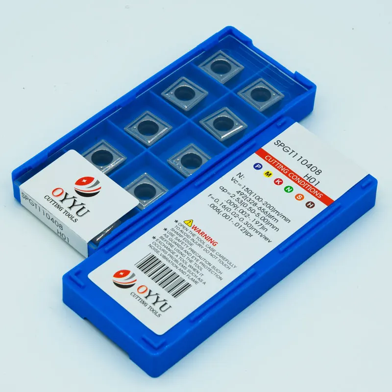 OYYU 10 шт. SPGT SPGT050204 H01 фрезерные твердосплавные вставки U сверлильный станок с ЧПУ SPGT060204 SPGT07T308 SPGT110408 токарный станок