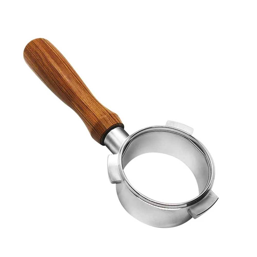 

54mm Stainless Steel Coffee Machine Bottomless Filter Holder Portafilter Branch Wooden Handle Professional Coffee Accessory
