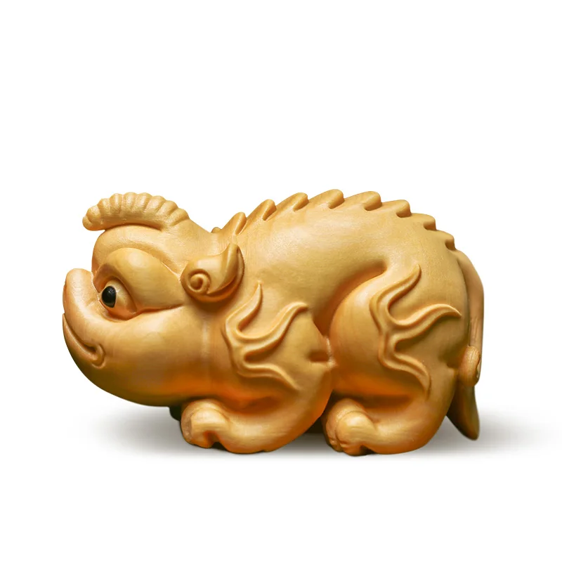 

Ancient god Beast Dragon Unicorn wood carving crafts animal figurines statues for decoration home decorations doll gift