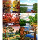 Fuyun 5D алмазная живопись, пейзаж, полная круглая Алмазная мозаика стразы, картина, вышивка, распродажа, природный пейзаж