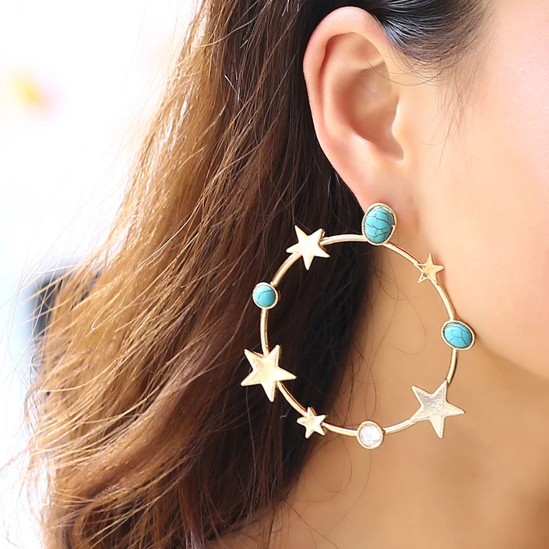 Оптовая продажа Лидер продаж золотые висячие серьги JUJIA ювелирные изделия для