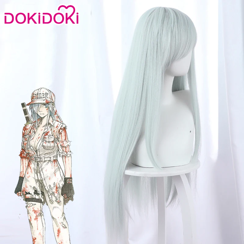 Аниме-клетки DokiDoki на работе! Парик для косплея из белых кровяных клеток Женские